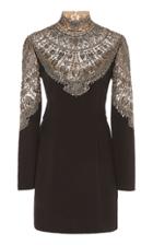 Cucculelli Shaheen Scallop Armor Embroidered Silk Mini Dress