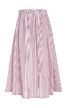 By Any Other Name Velvet-striped Cotton Midi Skirt