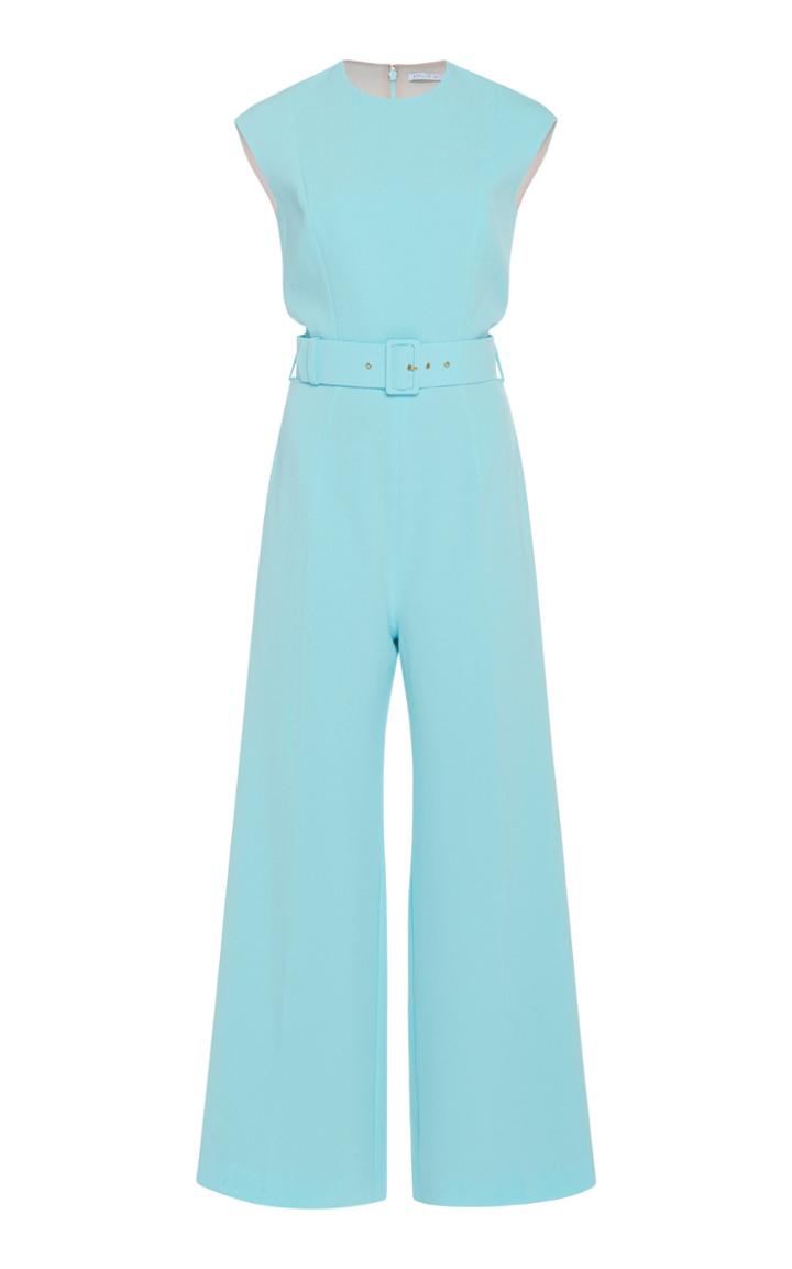 Emilia Wickstead Barbara Belted Crepe Jumpsuit