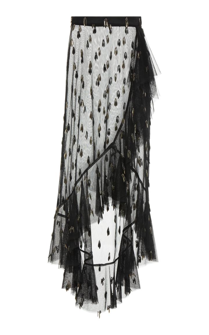 Rodarte Asymmetrical Ruffle Tulle Skirt