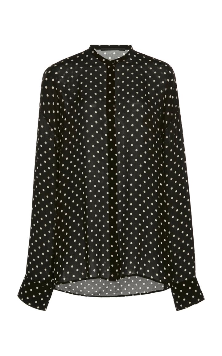 Haider Ackermann Oversized Silk Polka Dot Shirt