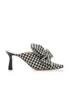 Wandler Lotte Bow-detailed Gingham Wool Mules