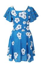 All Things Mochi Kay Floral-print Linen Mini Dress