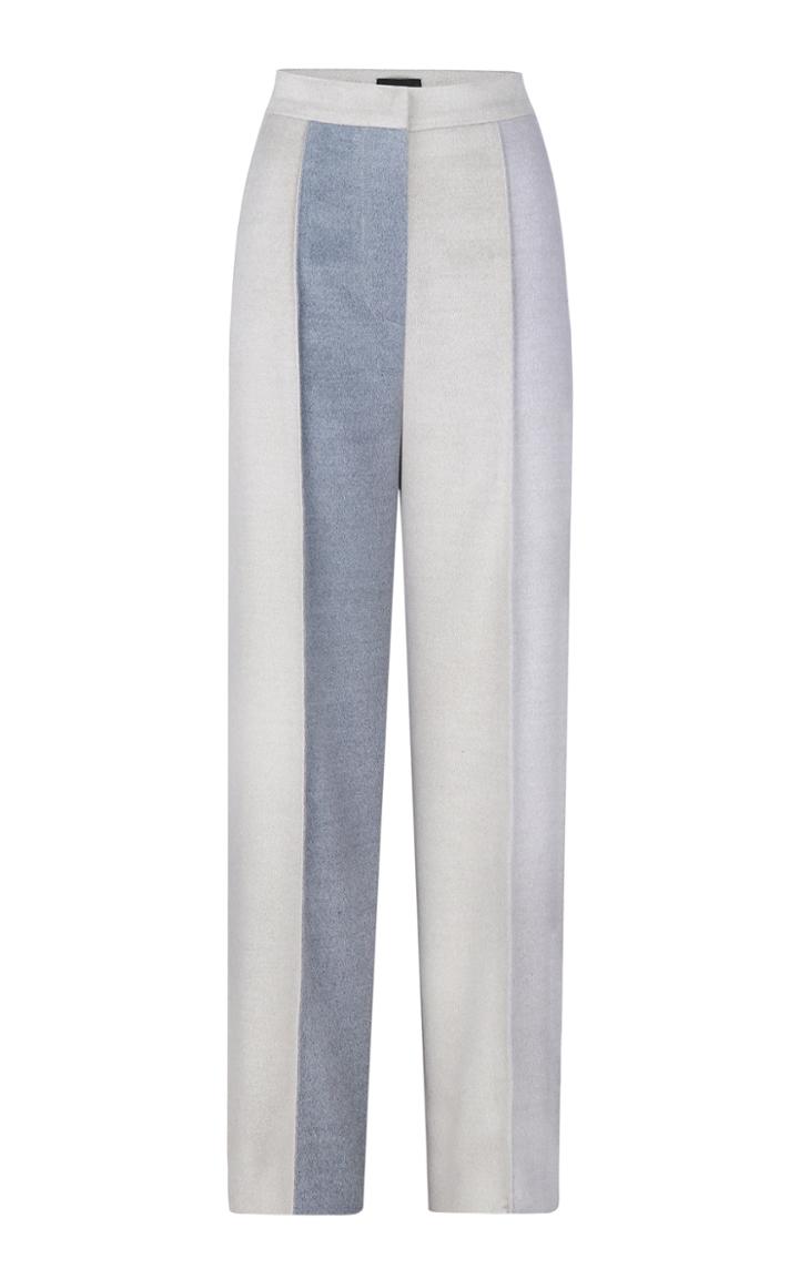 Moda Operandi Bevza Colorblocked Wool Straight-leg Pants