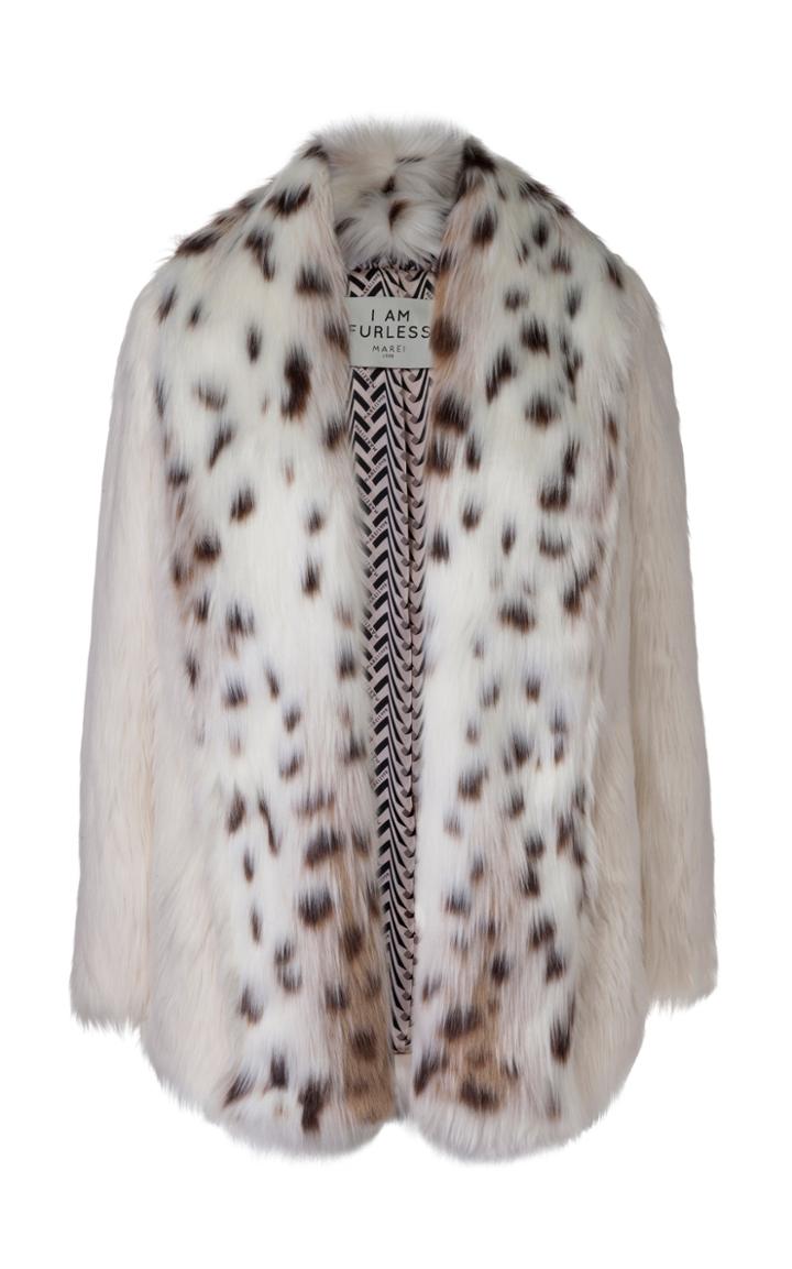 Marei 1998 Tiger Lily Eco Fur Shawl Collar Coat