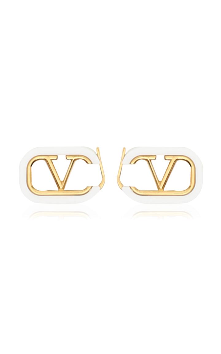 Valentino Valentino Garavani Gold-tone And Enamel Earrings