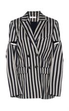 Jonathan Simkhai Structured Stripe Double Breasted Jacket