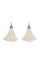 Moda Operandi Margaret Jewels One Of A Kind 18k Tarnished White Gold Pompom Earrings