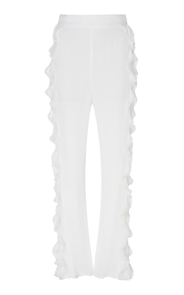 Moda Operandi Huishan Zhang Shona High-rise Ruffle Silk Trousers Size: 6