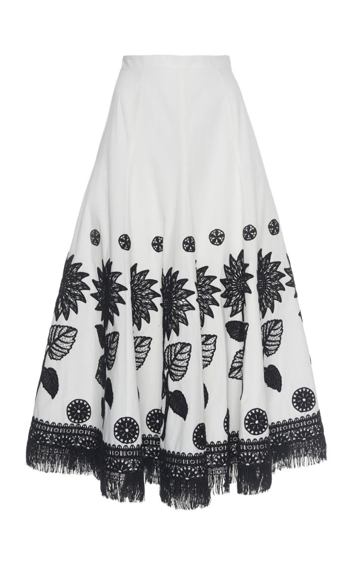 Andrew Gn Embroidered Cotton Skirt