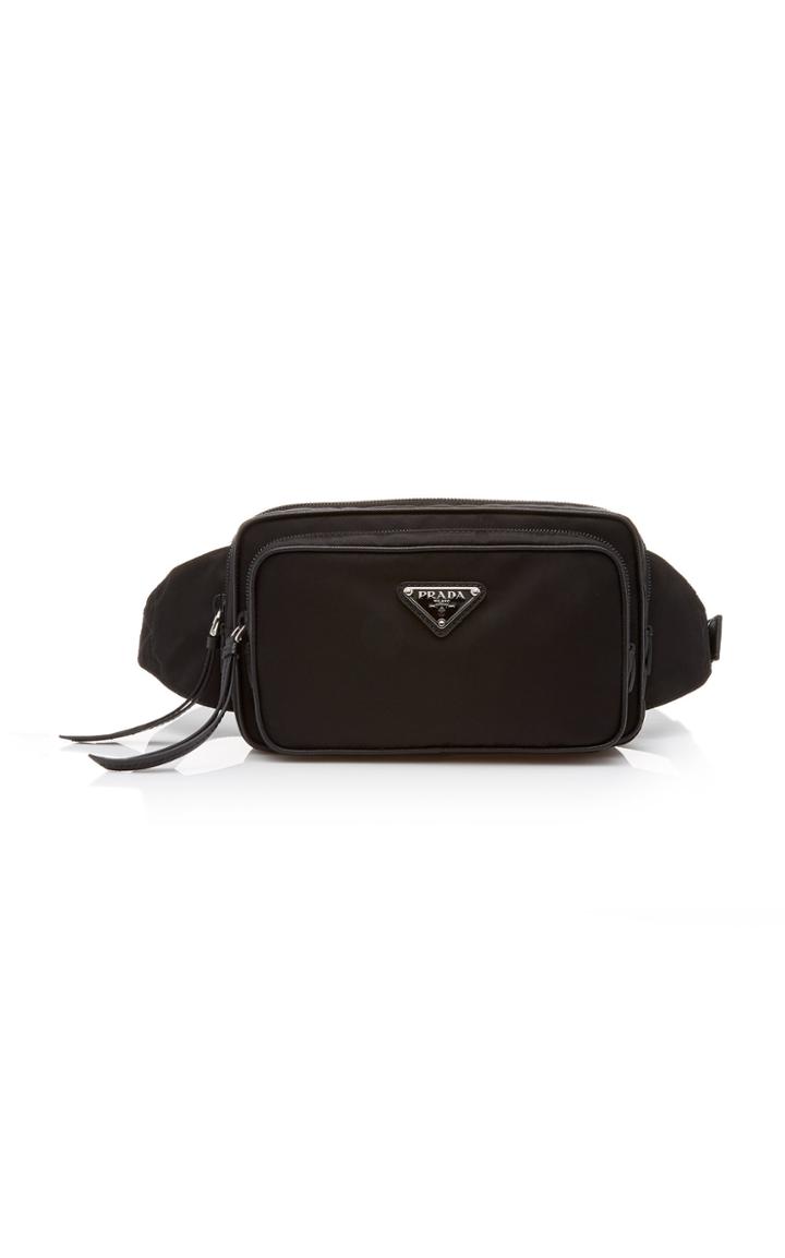 Prada Leather-trimmed Shell Belt Bag