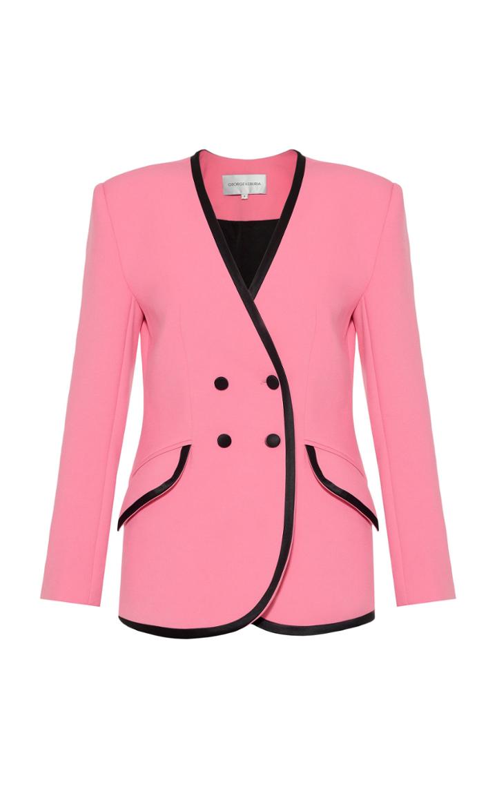 Moda Operandi George Keburia Double-breasted Collarless Cady Blazer Size: S