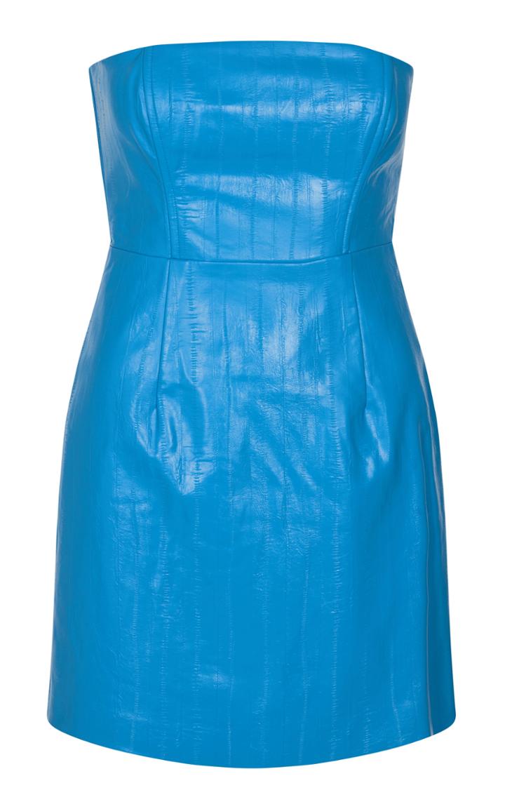 Rotate Herla Strapless Faux Leather Mini Dress