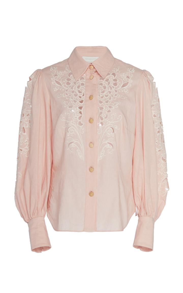 Zimmermann Broderie Anglaise Linen Shirt Size: 0