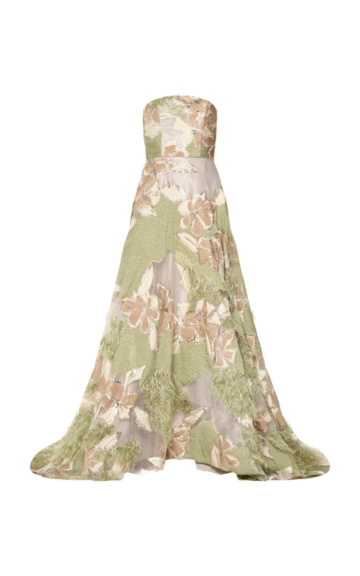 Bambah Green Feather Gown