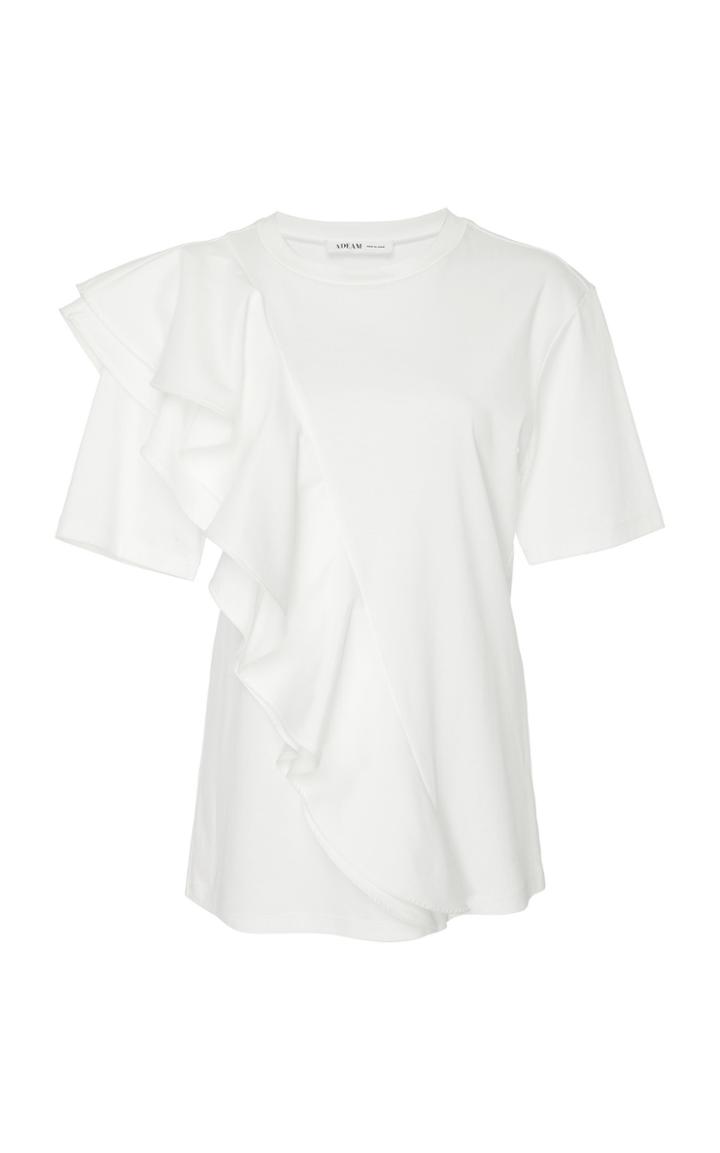 Adeam Ruffled Cotton T-shirt