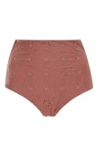 Tori Praver Daphne Embroidered Eyelet High Waist Bikini Bottom