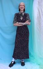 Moda Operandi Rixo Anika Floral Crepe Tie-neck Maxi Dress