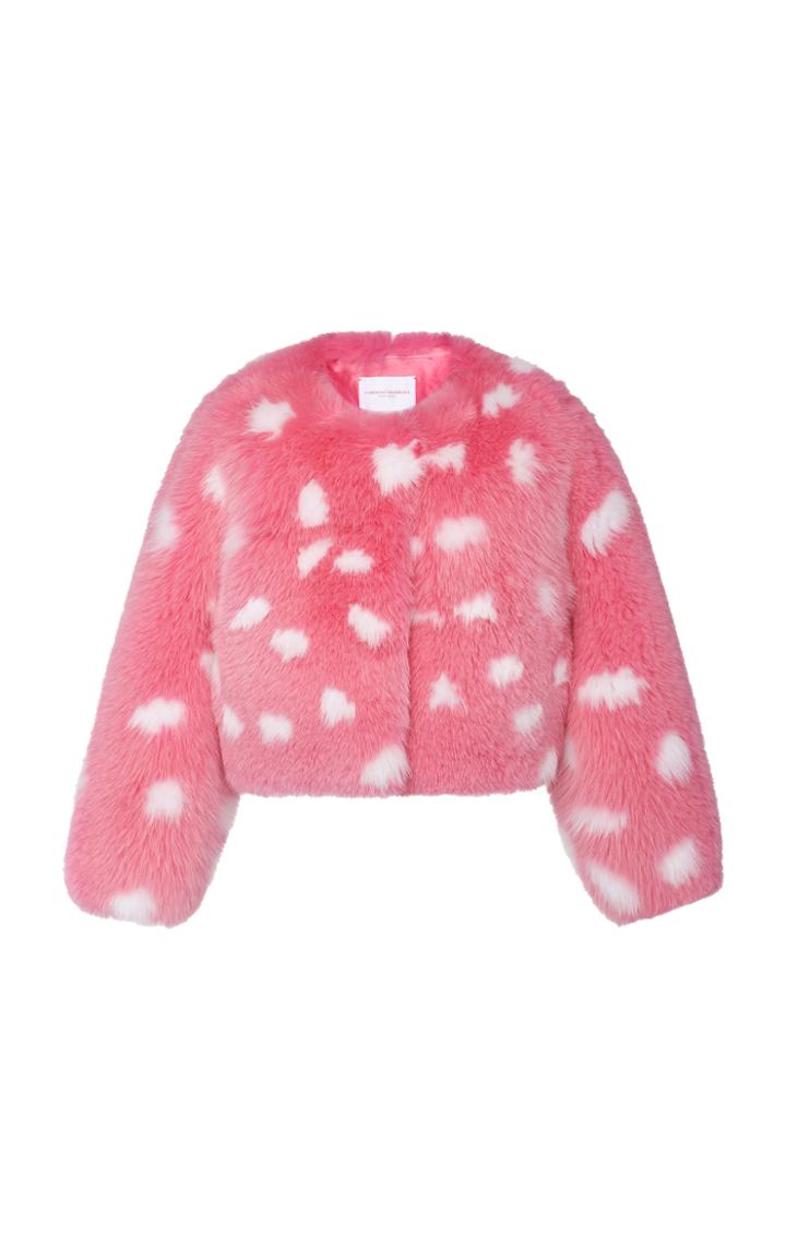 Carolina Herrera Polka Dot Fox Fur Jacket