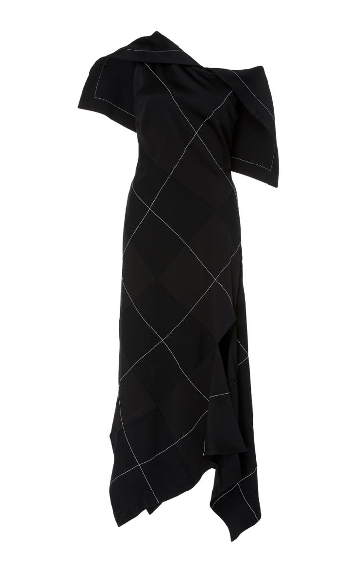 Monse Argyle Off Shoulder Midi Dress