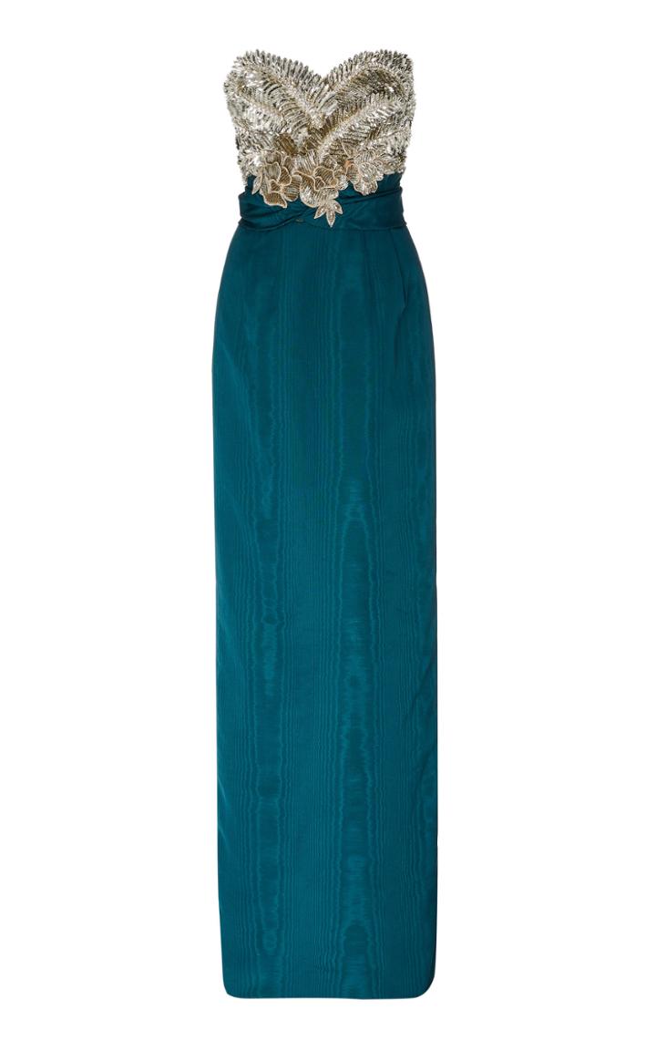 Moda Operandi Oscar De La Renta Embroidered Srapless Gown Size: 0
