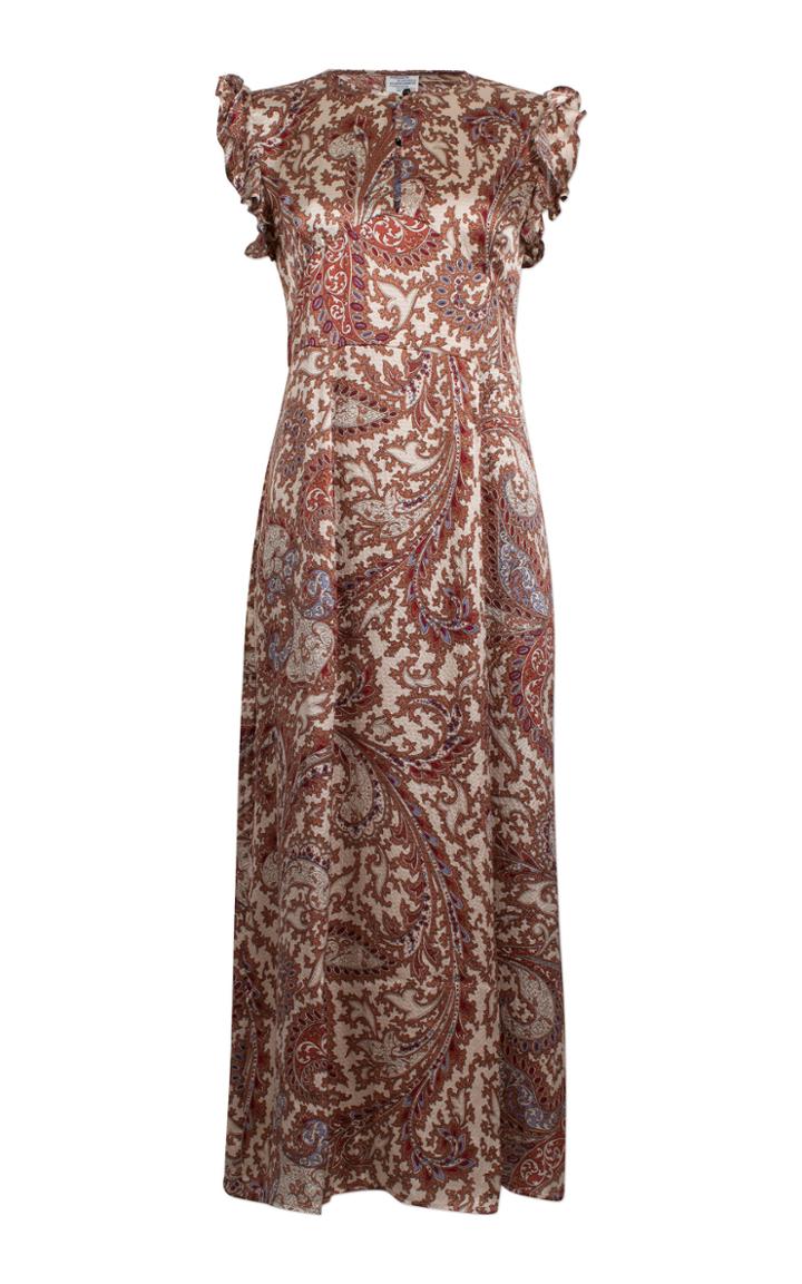 Baum Und Pferdgarten Aeron Ruffle Shoulder Silk Dress