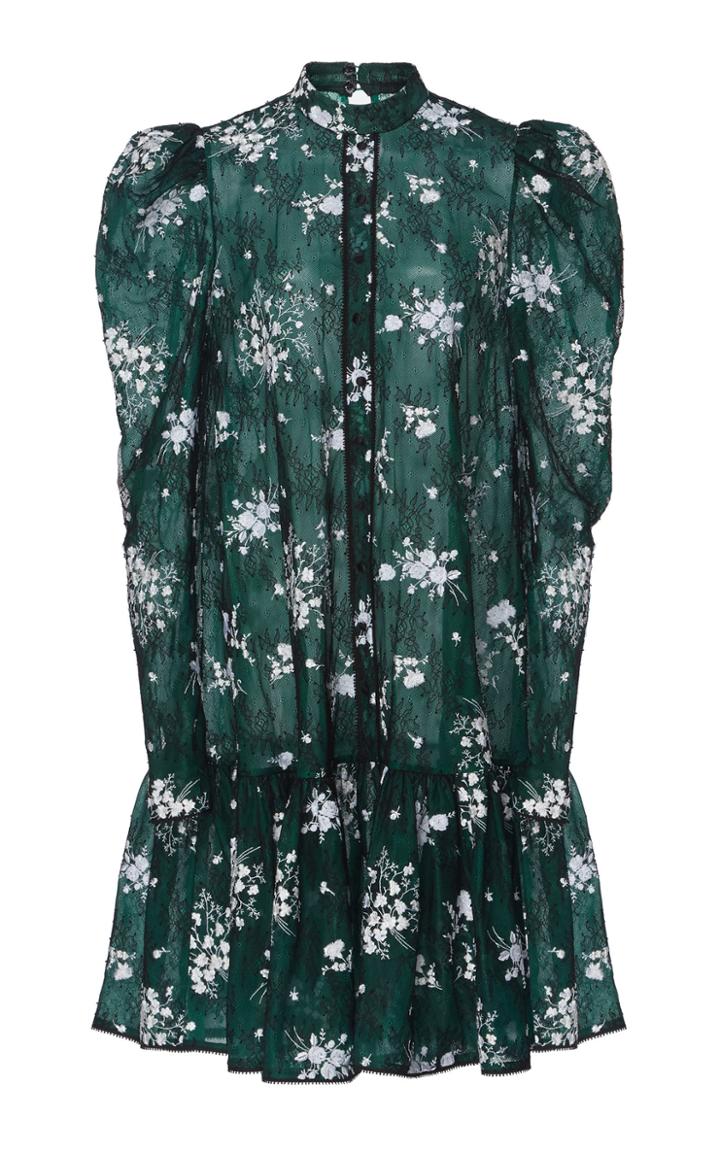 Erdem Rosaline Long Sleeve Lace And Organza Dress