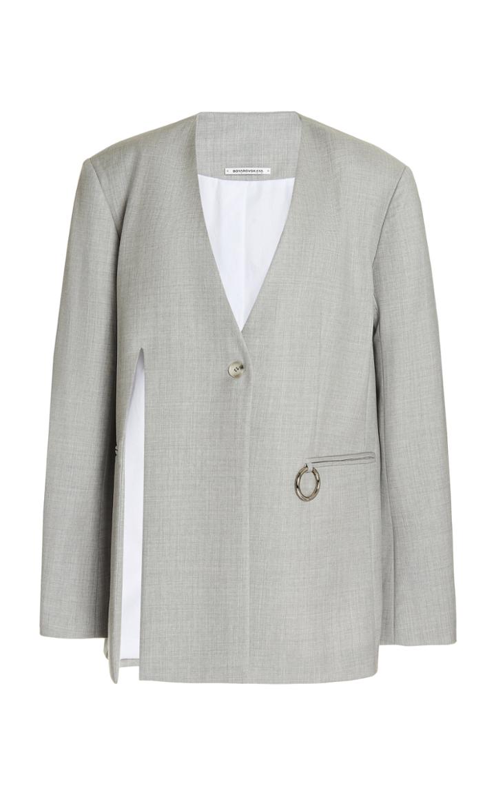 Moda Operandi Boyarovskaya Oversized Metal-detailed Cutout Wool Jacket