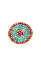 Joanna Laura Constantine Gold-plated Ruby And Turquoise Tribal Pinky Ring