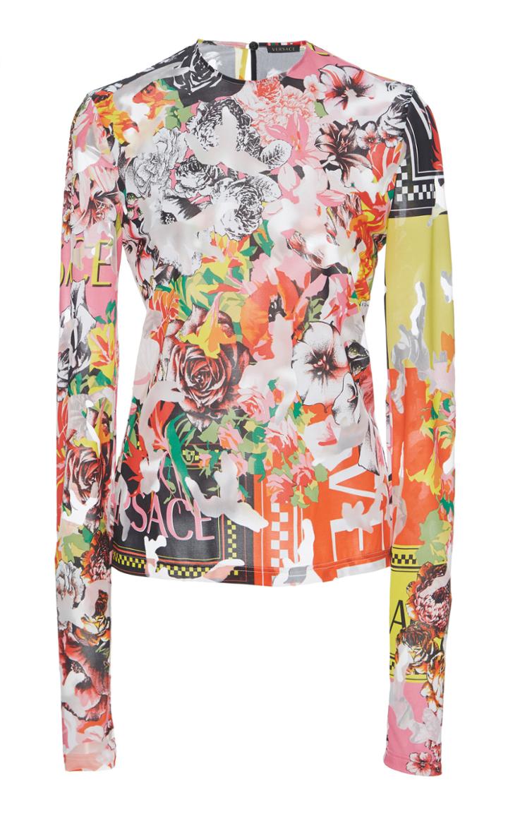 Versace Floral Jersey Top