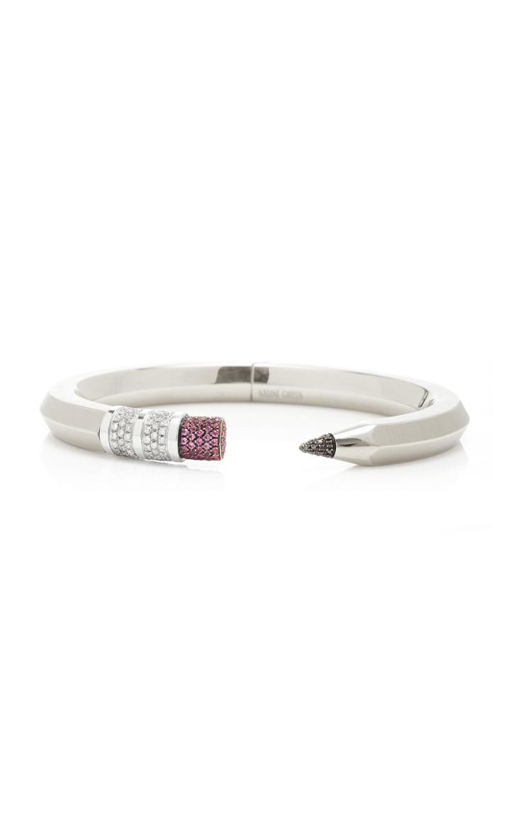 Moda Operandi Nadine Ghosn 18k White Gold Pencil Bracelet Size: M