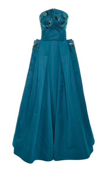 Zac Posen Double Face Duchess Embellished Gown