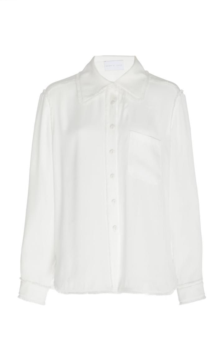 Noon By Noor Nelly Poplin Fringe Collared Shirt