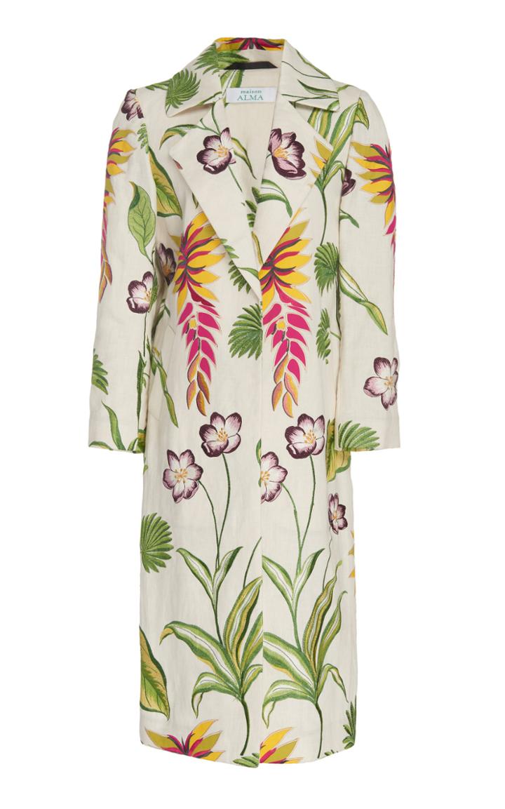Maison Alma Hand-embroidered 'bienvenido' Trench Coat