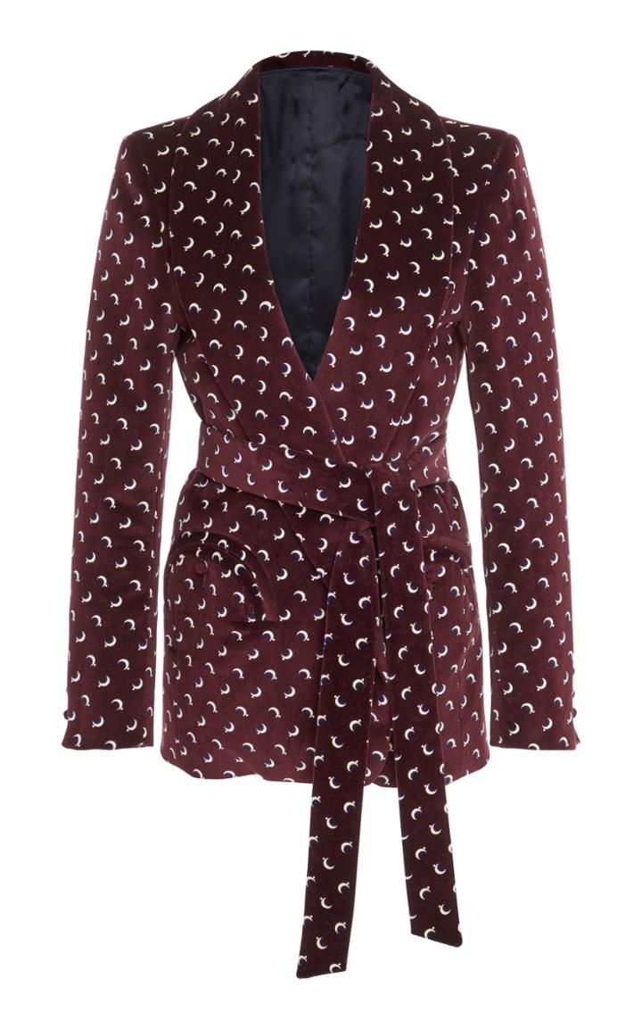 Blaz Milano Constellation Belted Velvet Blazer