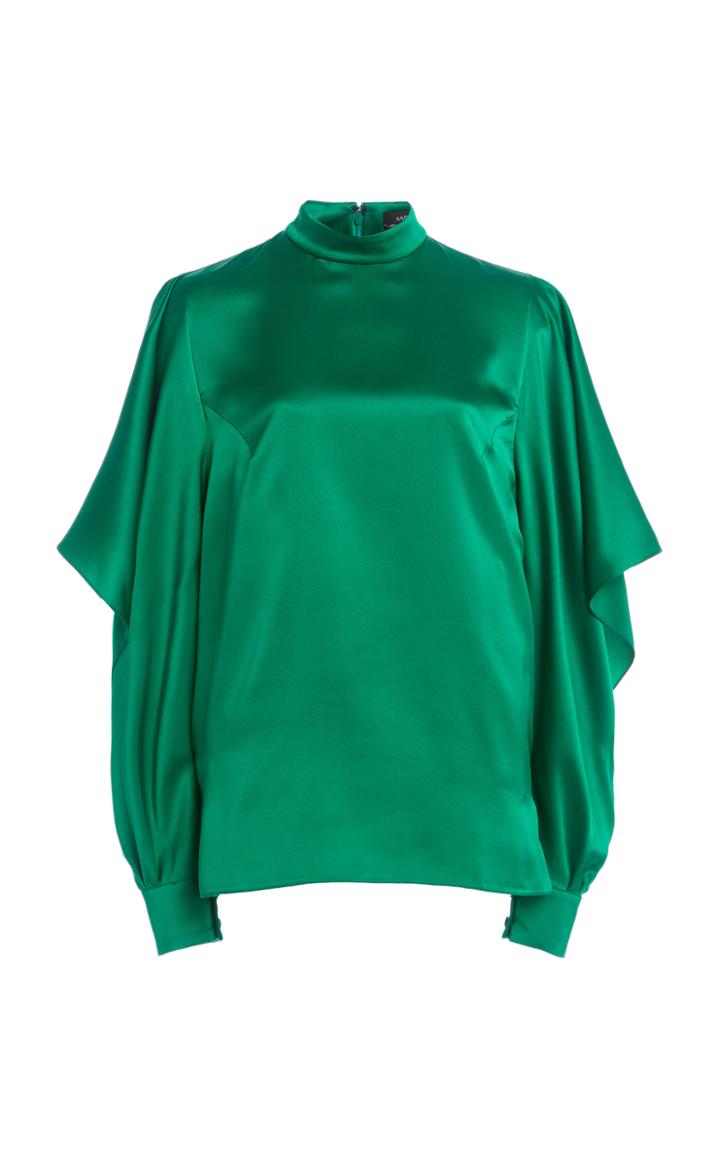 Moda Operandi Andrew Gn Puffed-sleeve Silk Blouse