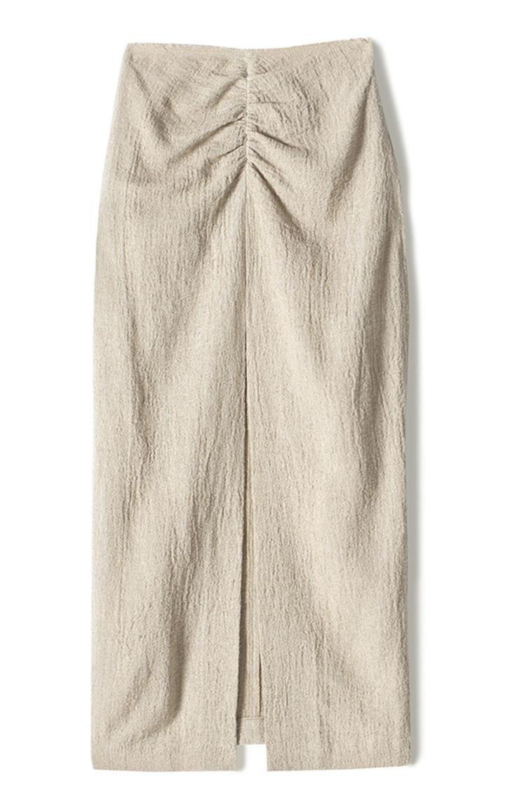 Moda Operandi Nanushka Raja Textured Linen-cotton Skirt