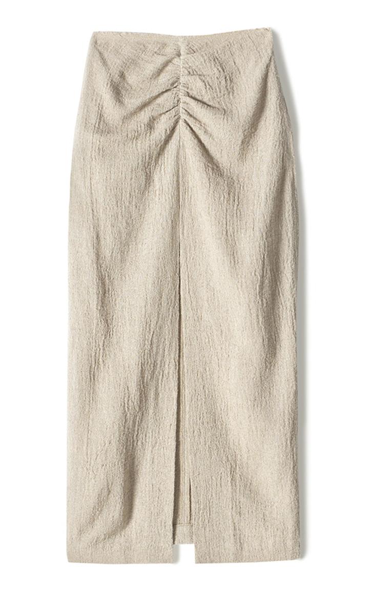 Moda Operandi Nanushka Raja Textured Linen-cotton Skirt