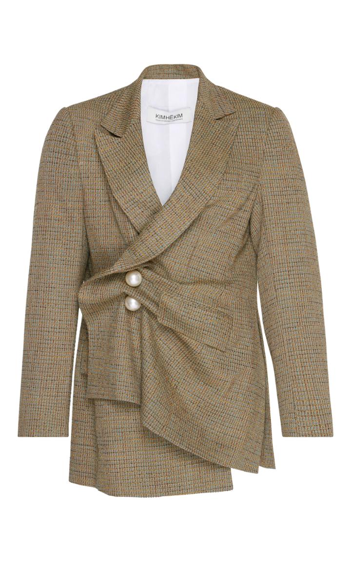Kimhekim Brown Venus Pearl Blazer