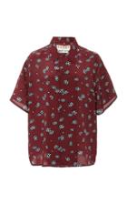 Marni Petals Silk Crepe Polo Neck Shirt