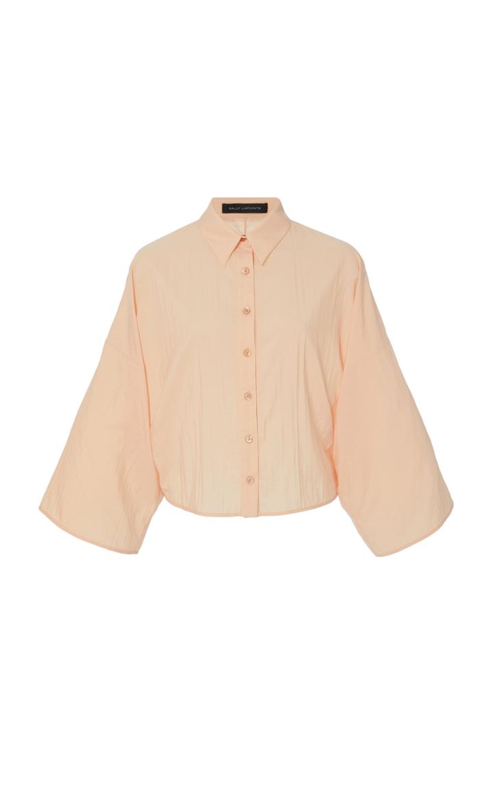 Sally Lapointe Cropped Button-down Lightweight Nylon Shirt