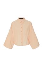 Sally Lapointe Cropped Button-down Lightweight Nylon Shirt