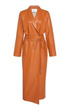 Nanushka Emery Belted Faux Leather Wrap Dress