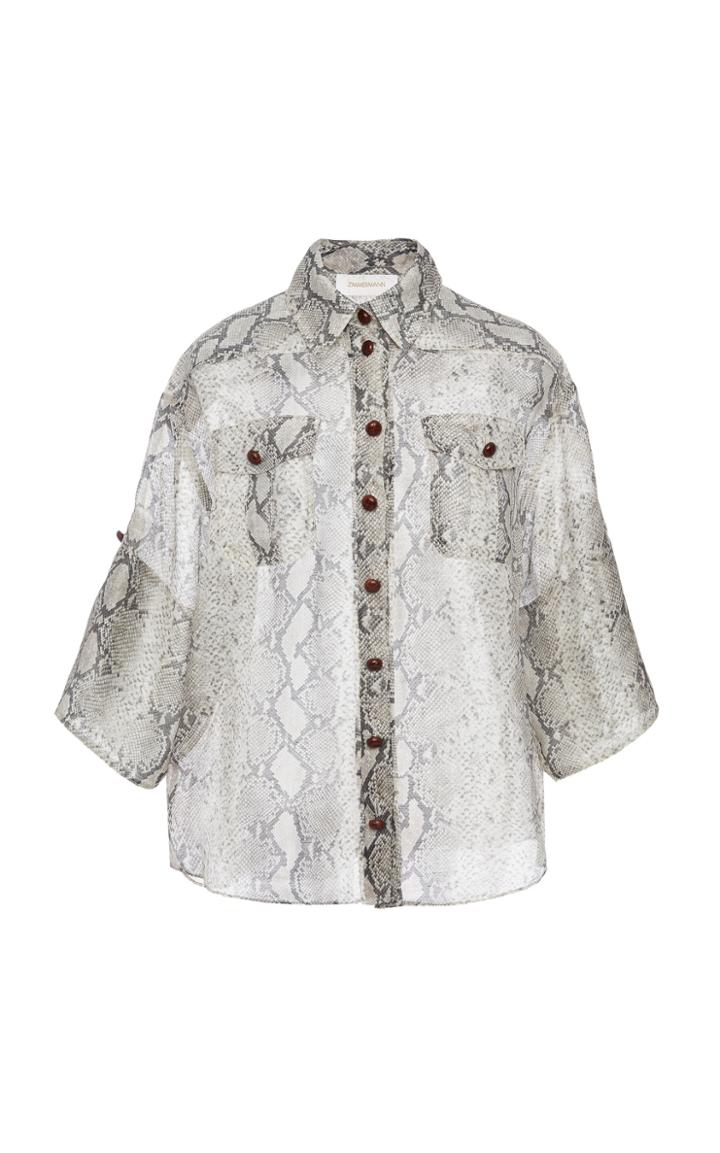 Zimmermann Corsage Linen Safari Shirt