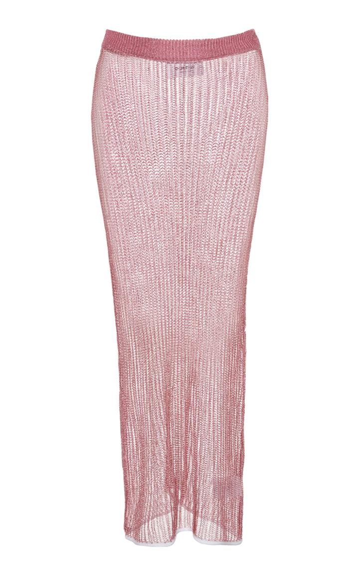 Dondup Sheer Metallic Knit Skirt