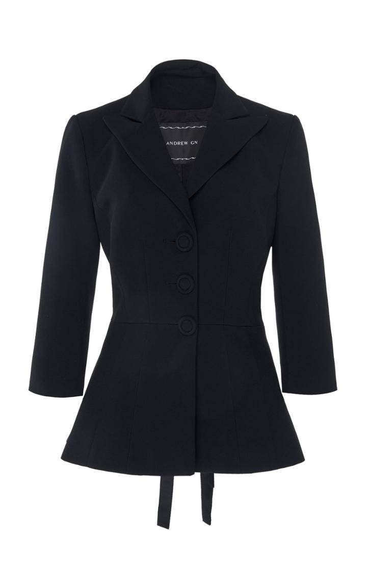 Moda Operandi Andrew Gn Peplum Cady Blazer Size: 34