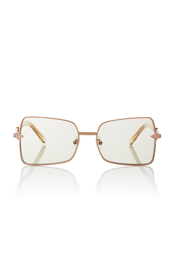 Karen Walker Wisdom Square-frame Gold-tone Sunglasses