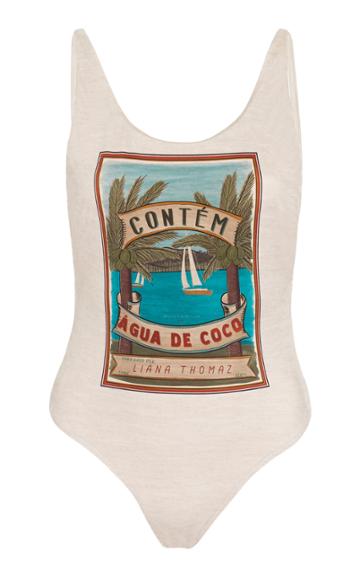 Agua De Coco Printed Swimsuit Size: Xs