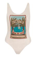 Agua De Coco Printed Swimsuit Size: Xs