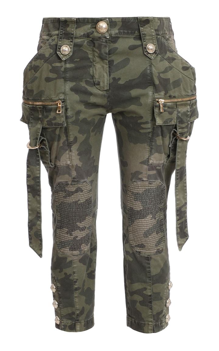 Balmain Camo Stretch Mid-rise Cargo Pant
